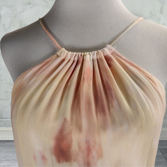 Young Fabulous and Broke Elie Trapeze Dress Size XS Viscose Chiffon Halter Midi - Picture 6 of 16